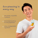 This plastic free deodorant comes in an oval-shaped for a fast application and an easy push-up applicator. Bergamot & Cedar Fragrance.