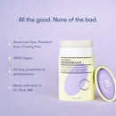 This plastic free deodorant comes in an oval-shaped for a fast application and an easy push-up applicator, with 3 natural fragrances to choose from.  Lavender is a sweet and floral scent with some subtle smoky notes, paired with the fruity and sensual Jasmine for a feminine scent you'll love.