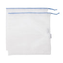 2 reusable but also COMPOSTABLE produce bag to carry your fruits and vegetables directly from the shop to your fridge. Blue trim version.