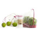 2 reusable but also COMPOSTABLE produce bag to carry your fruits and vegetables directly from the shop to your fridge. Pink trim version.