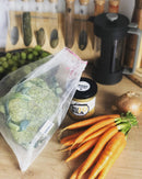 2 reusable but also COMPOSTABLE produce bag to carry your fruits and vegetables directly from the shop to your fridge. Pink trim version.