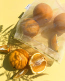 2 reusable but also COMPOSTABLE produce bag to carry your fruits and vegetables directly from the shop to your fridge. Yellow trim version.