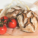 2 reusable but also COMPOSTABLE produce bag to carry your fruits and vegetables directly from the shop to your fridge. Yellow trim version.
