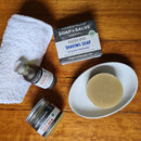 The Bearded men gift set: organic shaving soap, organic beard oil and Organic after shave balm with antibacterial and anti-inflammatory properties,