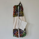 Embroidered Yoga Mat Bag with Let's Think About Earth motto. Eco-friendly cotton, made in Bali.