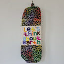 Embroidered Yoga Mat Bag with Let's Think About Earth motto. Eco-friendly cotton, made in Bali.