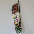 Embroidered Yoga Mat Bag with Let's Think About Earth motto. Eco-friendly cotton, made in Bali.