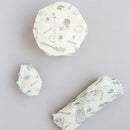 Beeswax food wrap, variety pack x 3. Made with beeswax, tree resin, and organic jojoba oil infused into a hemp and organic cotton cloth.