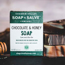 Moisturizing soap enriched with unrefined organic fair trade cocoa butter and swirled with raw cocoa powder and real dark chocolate.