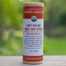 A certified organic bug repellent lotion bar stick packaged in eco-friendly, compostable cardboard push-up tubes. Plastic Free!