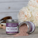 rose & hibiscus clay face mask. A gently cleansing, restorative blend formulated to draw out impurities in dry or sensitive skin leaving a soft, smooth and glowing complexion.
