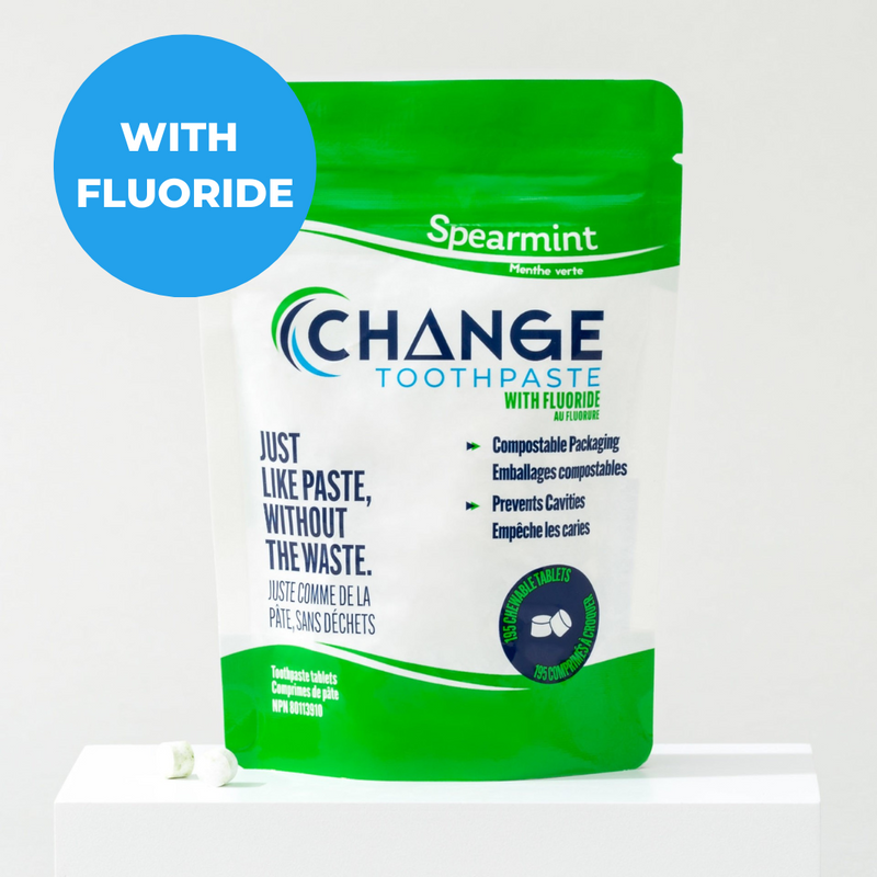 Spearmint Toothpaste Tablets with fluoride - 3 months - PLASTIC FREE