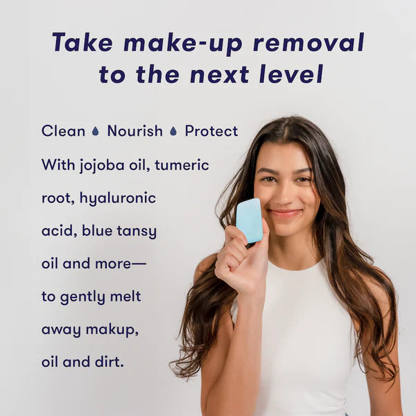 A unique, certified vegan blend of skin-loving oils and active plant-based ingredients that break down and melt away make-up, sunscreen, dirt and oil.