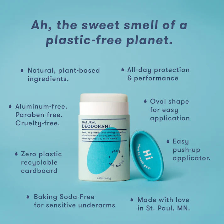 An aluminium, and baking soda free deodorant with a fresh, clean, and earthy scent that actually works for the most sensitive skins! Packaged in eco-friendly, compostable cardboard push-up tubes.