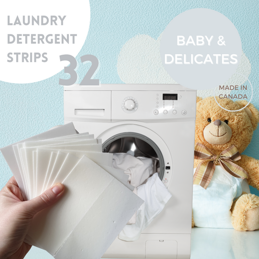 Eco-friendly, ultra-concentrated, hypoallergenic strip of laundry detergent to make your laundry easier, healthier and environmentally friendly! Version Baby 32 loads
