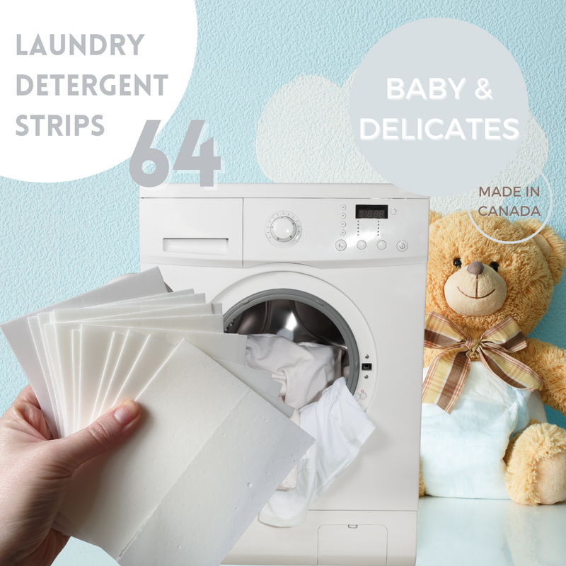 Eco-friendly, ultra-concentrated, hypoallergenic strip of laundry detergent to make your laundry easier, healthier and environmentally friendly! Version Baby 64 loads