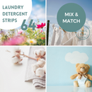Eco-friendly, ultra-concentrated, hypoallergenic strip of laundry detergent to make your laundry easier, healthier and environmentally friendly! Version Mix & Match 64 loads