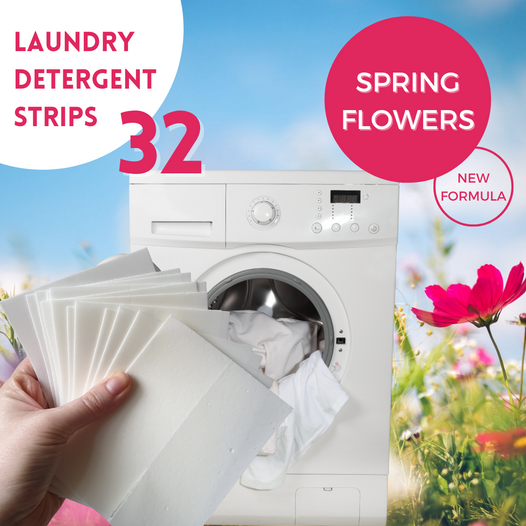 Eco-friendly, ultra-concentrated, hypoallergenic strip of laundry detergent to make your laundry easier, healthier and environmentally friendly! Version Spring Flowers 32 loads