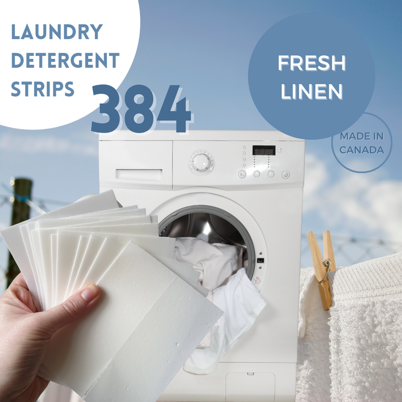 Eco-friendly, ultra-concentrated, hypoallergenic strip of laundry detergent to make your laundry easier, healthier and environmentally friendly! Version Fresh Linen 384 loads