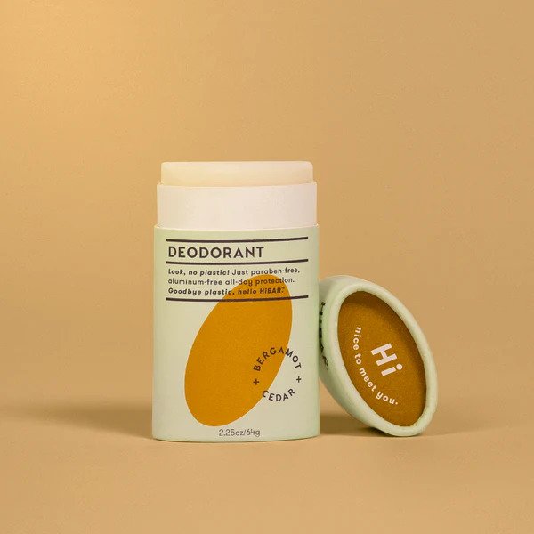This plastic free deodorant comes in an oval-shaped for a fast application and an easy push-up applicator. Bergamot & Cedar Fragrance.