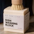 A vegan zero-waste vegan dish block® dish washing soap to cuts stubborn grime and grease, take stains out of laundry, wipe down counters. 638 GR