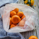 3 reusable but also COMPOSTABLE produce bag to carry your fruits and vegetables directly from the shop to your fridge. Lovebirds  version, 2 bags with yellow trim and 1 with peach trim.