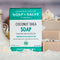 A silky organic natural soap, great for sensitive skin, made with cold pressed organic extra virgin olive oil, organic virgin shea butter and organic coconut milk.