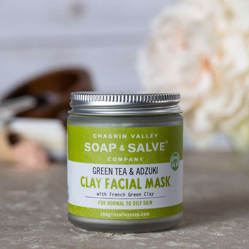 Green tea & Adzuki clay face mask. A purifying and highly nourishing blend formulated to boost circulation, unclog pores and gently exfoliate.