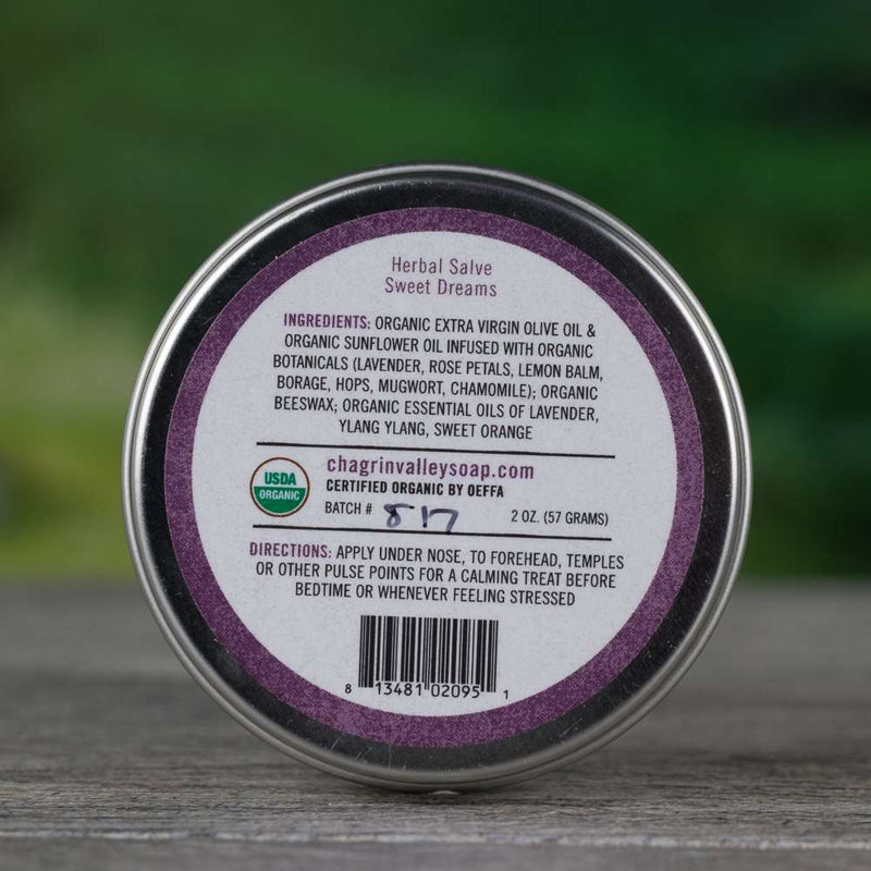 Organic balm with an infusion of comforting herbs soothes your nerves and calms your thoughts so you can relax and sleep naturally.