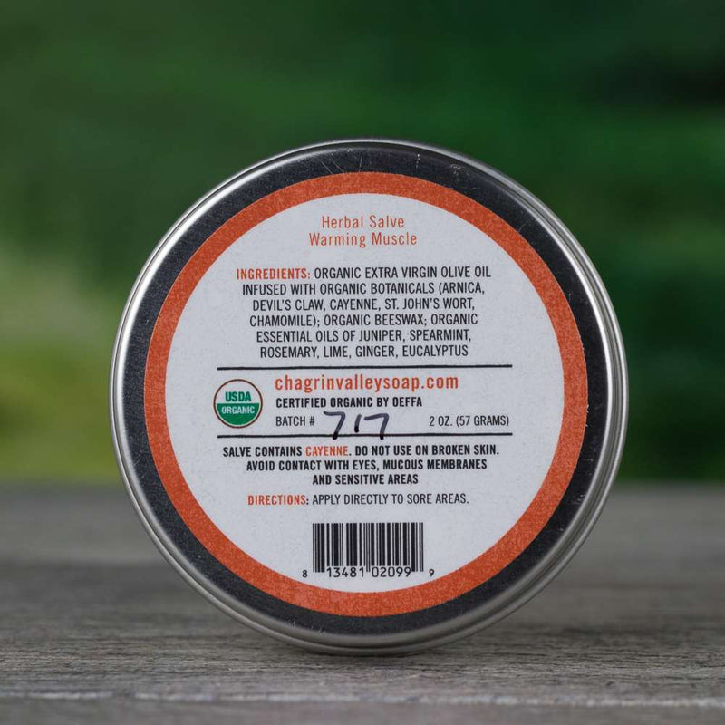 Organic balm with arnica, St. John’s wort and cayenne pepper. Helps temporarily relieve pain from sore muscles, stiff joints, arthritis, muscle spasm, menstrual cramps, and nerve pain.