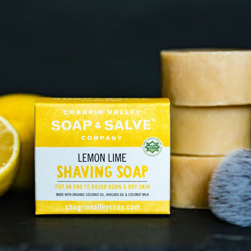 A natural citrus shaving soap enriched with shea and cocoa butters for a rich, creamy lather.