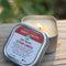 A bug candle and natural body insect repellent in one! This natural bug candle does double duty--light the candle to enjoy the wonderful scent that helps deter mosquitos. When a pool of warm oil forms apply the warm lotion to exposed skin where bugs are biting. Great for campfires, camping, picnics or simply enjoying a night in your yard