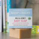 Milk & honey Organic baby soap made with goat milk, organic oat flour & honey. Soothing, extra gentle and moisturizing, for babies and sensitive or dry skin.